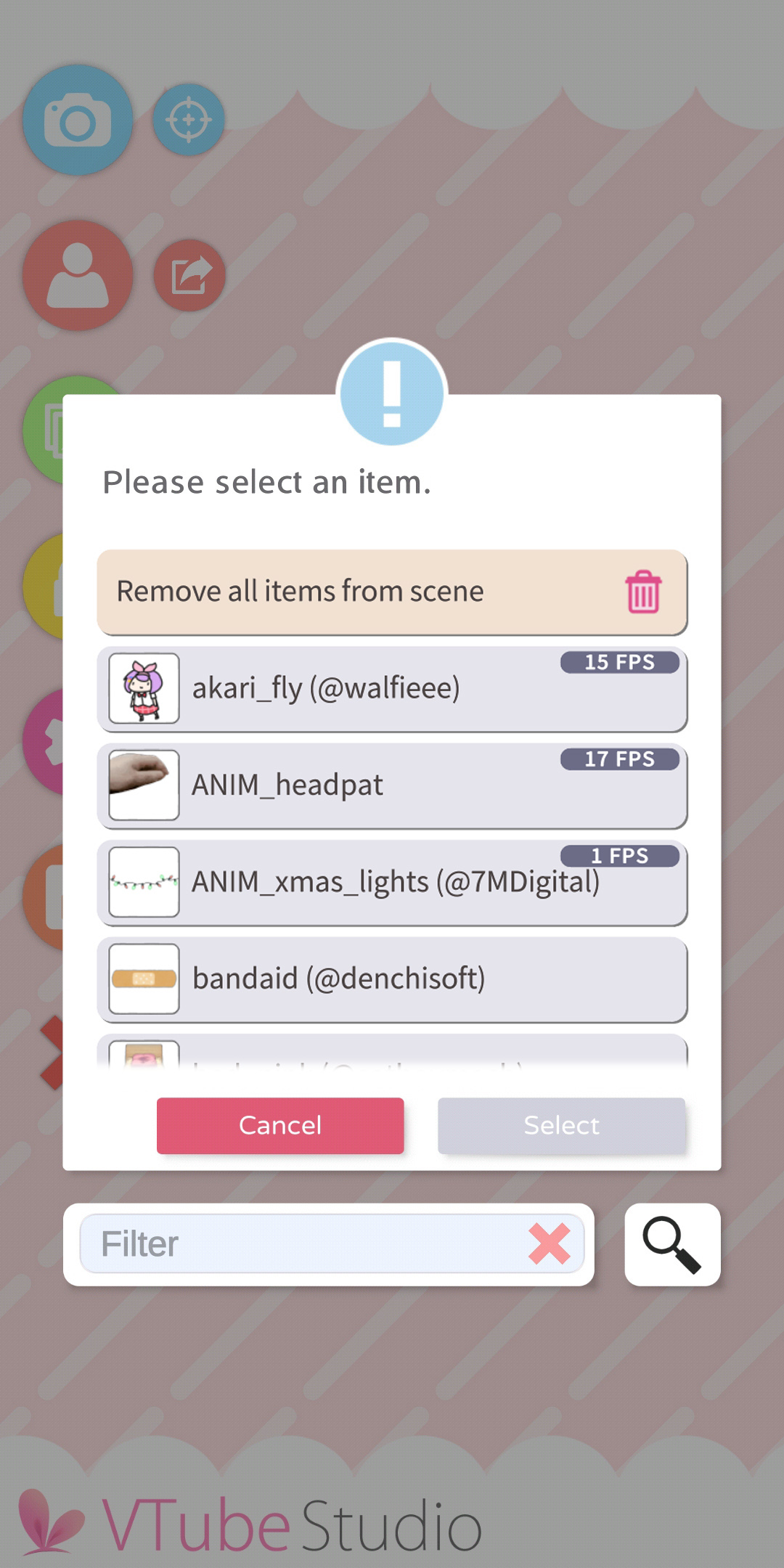 挂件选择列表与设置界面