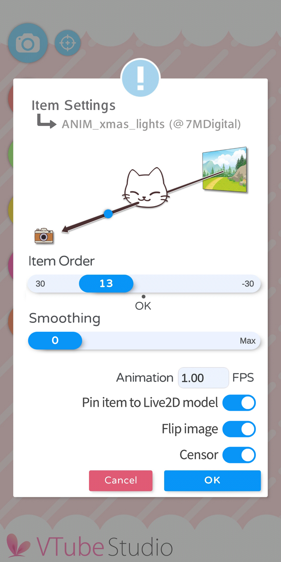 挂件选择列表与设置界面