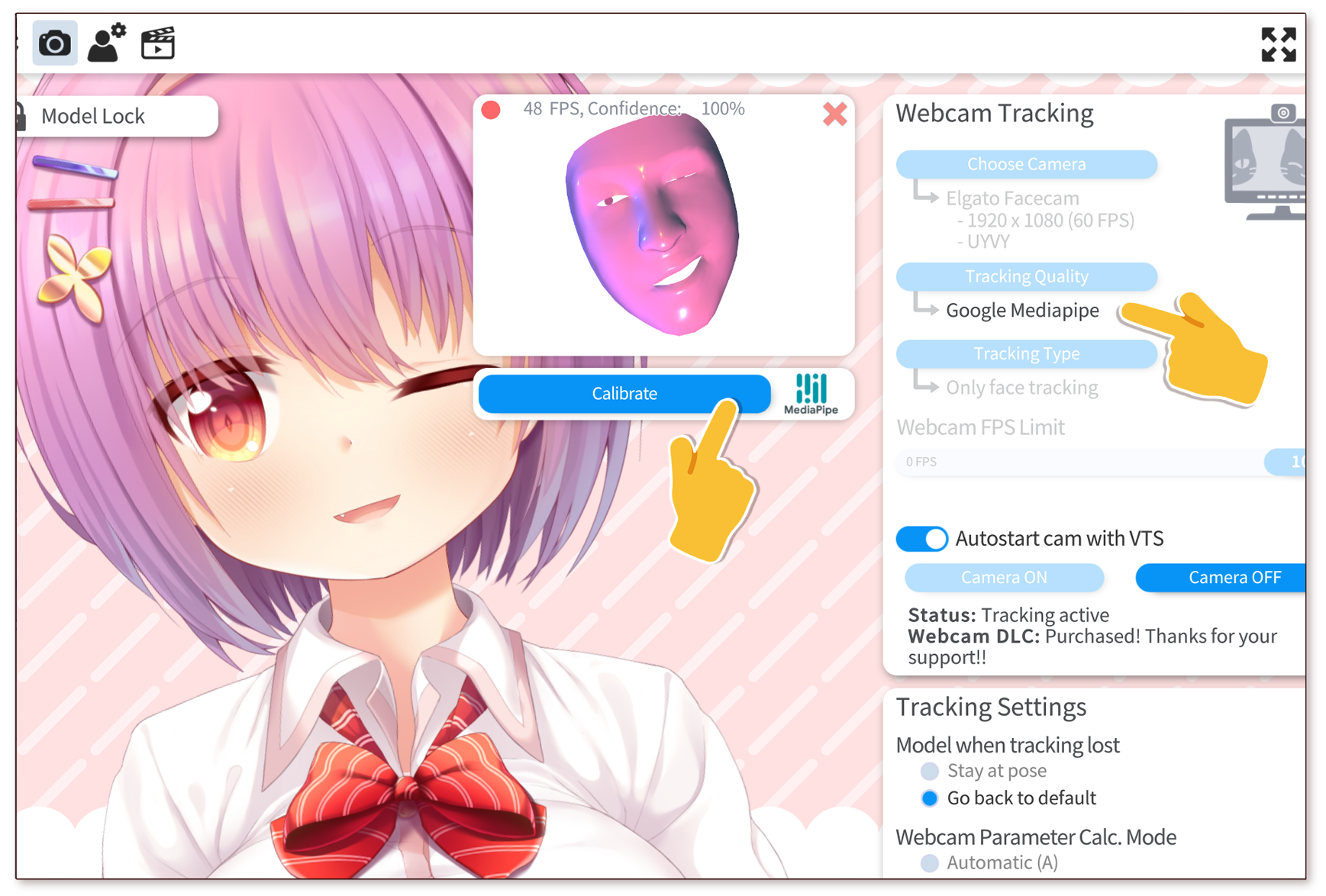 Google Mediapipe跟踪器UI说明图