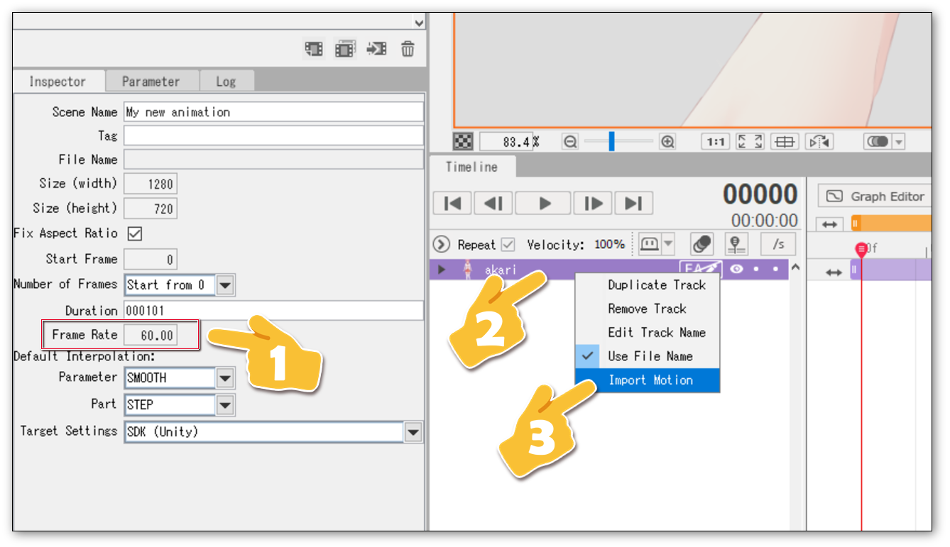 Live2D动画导入步骤1