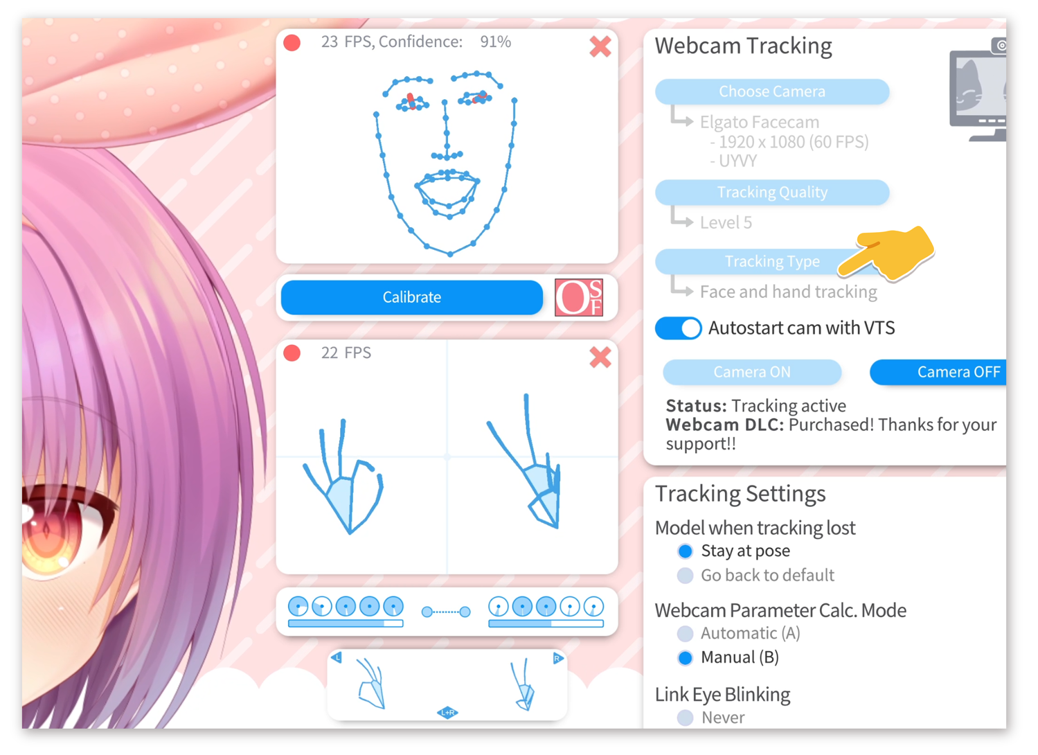 VTube Studio手部追踪界面1